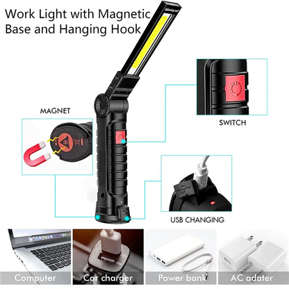 Welding Flashlight Rechargeable LED With Magnetic Base